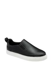Черный - Ravel Leather Slip-On Trainers - Image 1 of 4