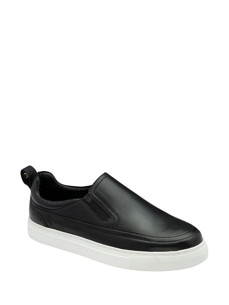 Черный - Ravel Leather Slip-On Trainers - Image 1 of 4