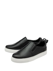 Черный - Ravel Leather Slip-On Trainers - Image 2 of 4