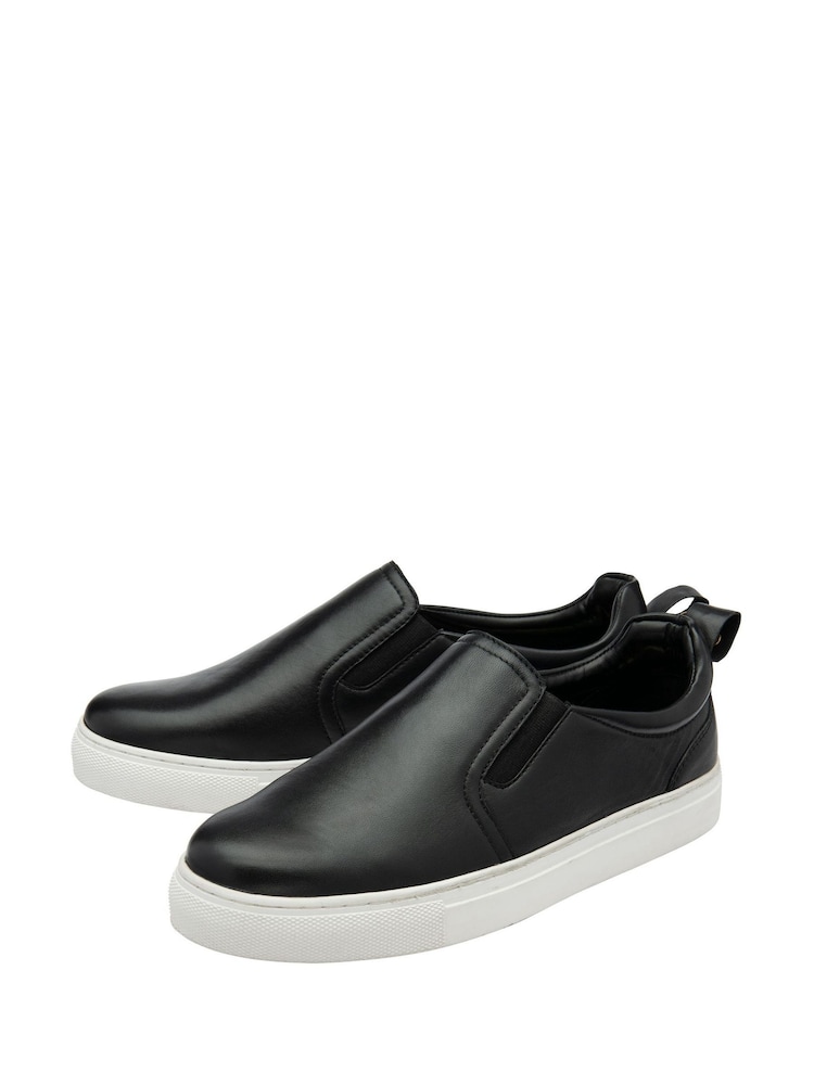Черный - Ravel Leather Slip-On Trainers - Image 2 of 4
