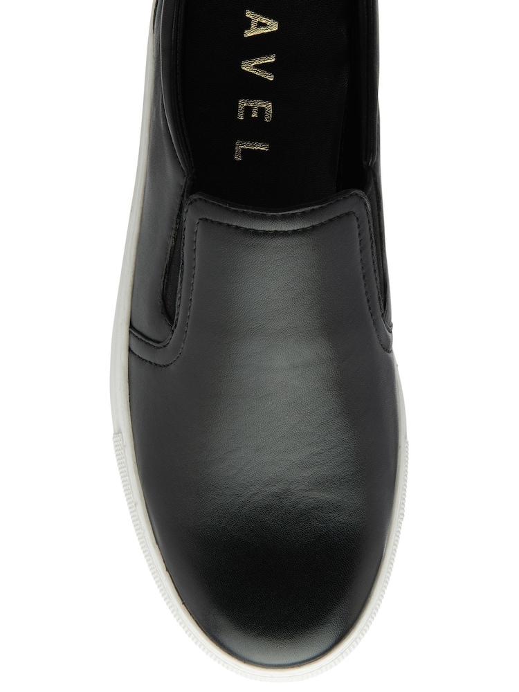 Черный - Ravel Leather Slip-On Trainers - Image 4 of 4