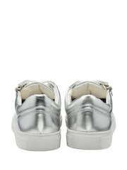 Ravel Silver Leather Zip-Up Trainers - Image 2 of 4