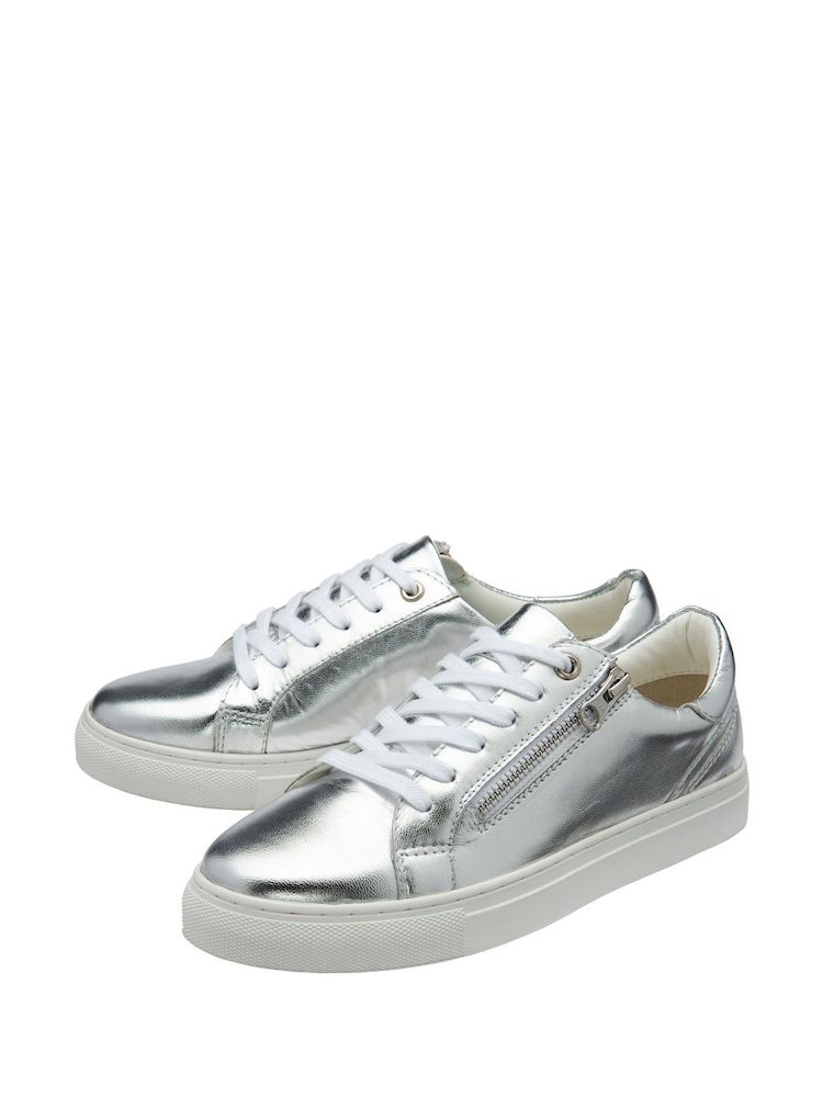 Plateado - Ravel Leather Zip-Up Trainers - Imagen 2 de 4 Plateado - Ravel Leather Zip-Up Trainers - Imagen 2 de 4