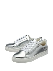 Ravel Silver Leather Zip-Up Trainers - Image 3 of 4