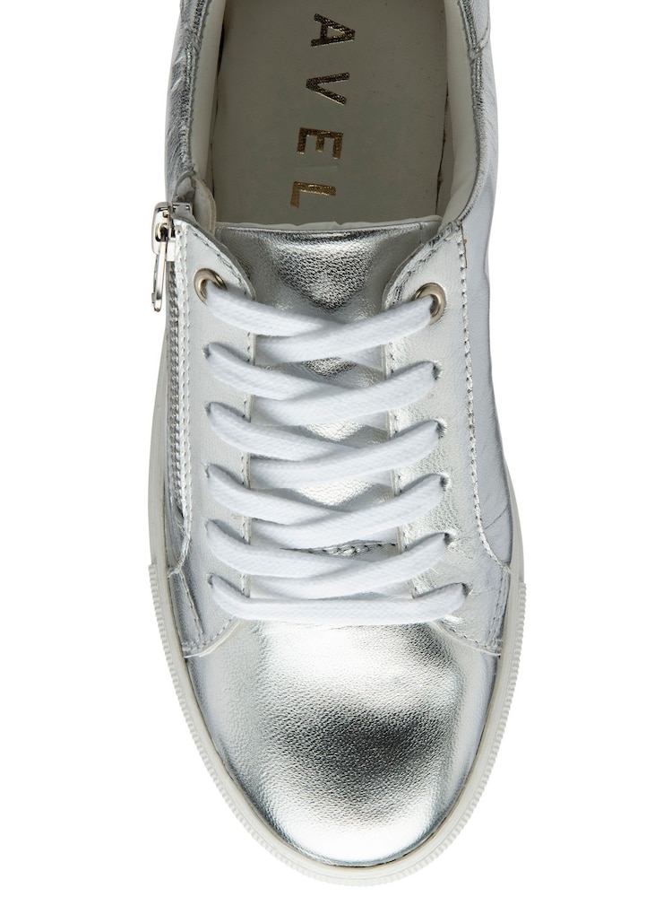 Ravel Silver Leather Zip-Up Trainers - Image 4 of 4