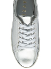 Ravel Silver Leather Lace-Up Trainers - Image 4 of 4