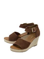 Ravel Brown Open-Toe Wedge Sandals - Image 2 of 4