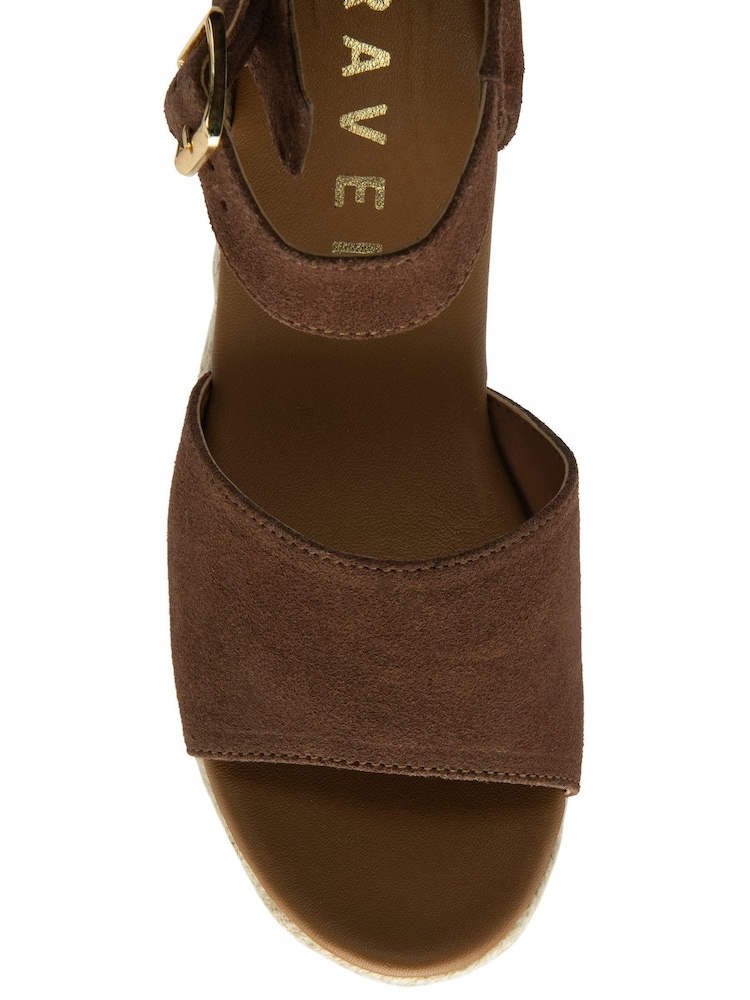 Ravel Brown Open-Toe Wedge Sandals - Image 4 of 4