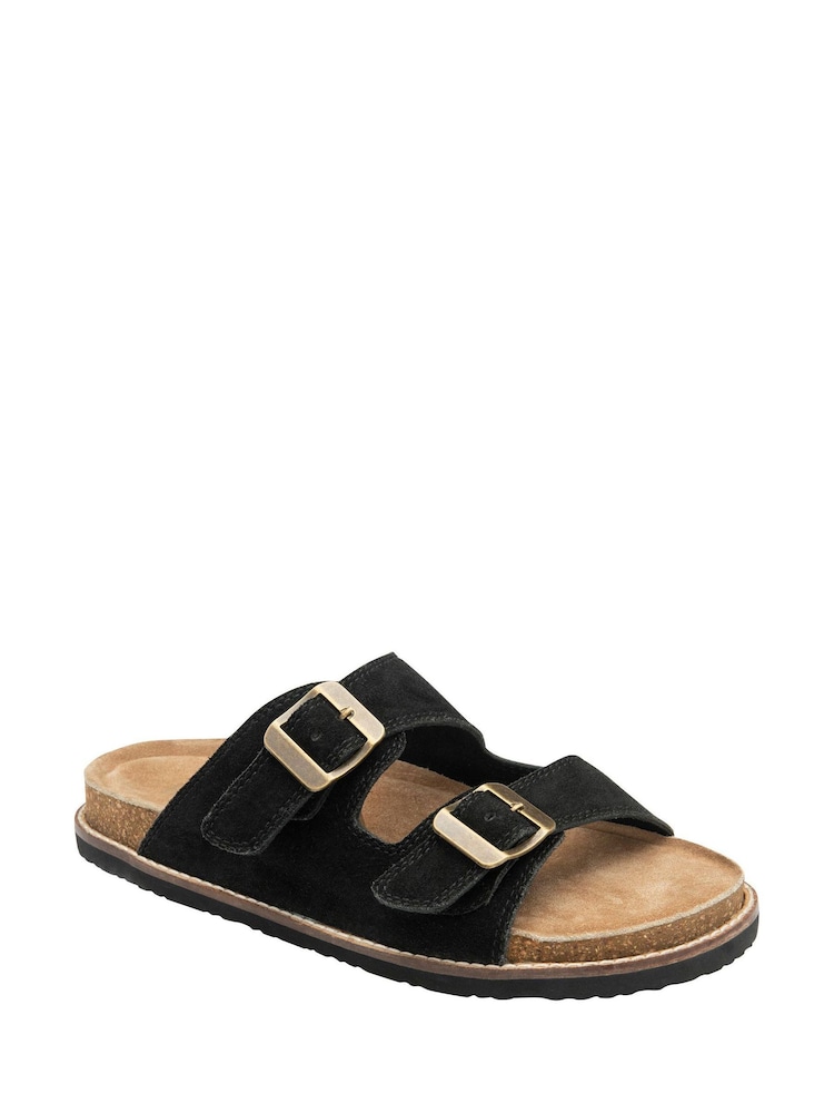 Ravel Black Suede Open-Toe Sandals - Image 1 of 4