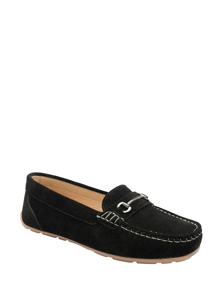 Ravel Black Suede Flat Loafers - Image 1 of 4 Ravel Black Suede Flat Loafers - Image 1 of 4