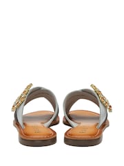 Ravel White Leather Mule Sandals - Image 3 of 4