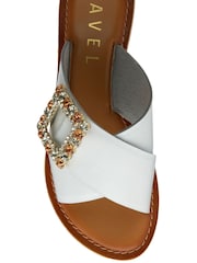 Ravel White Leather Mule Sandals - Image 4 of 4