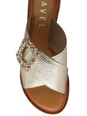 Ravel Gold Leather Mule Sandals - Image 4 of 4