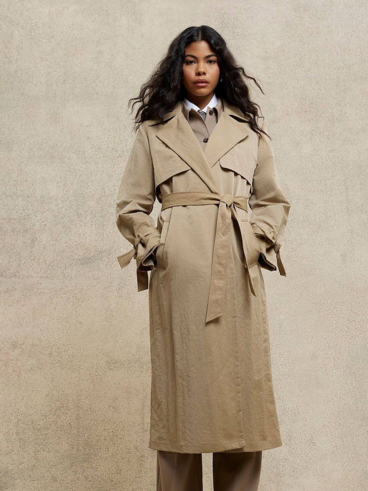 River Island Brown Relaxed Wrap Trench Coat - Image 1 of 6