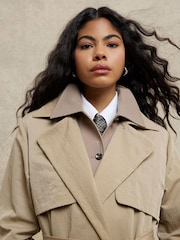 River Island Brown Relaxed Wrap Trench Coat - Image 4 of 6