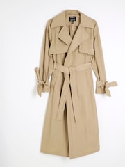 River Island Brown Relaxed Wrap Trench Coat - Image 5 of 6
