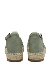 Dunlop Green Ankle Strap Flatform Shoes - Image 3 of 4