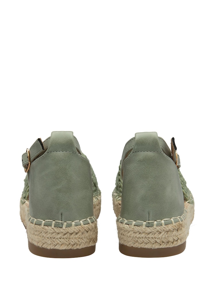 Dunlop Green Ankle Strap Flatform Shoes - Image 3 of 4