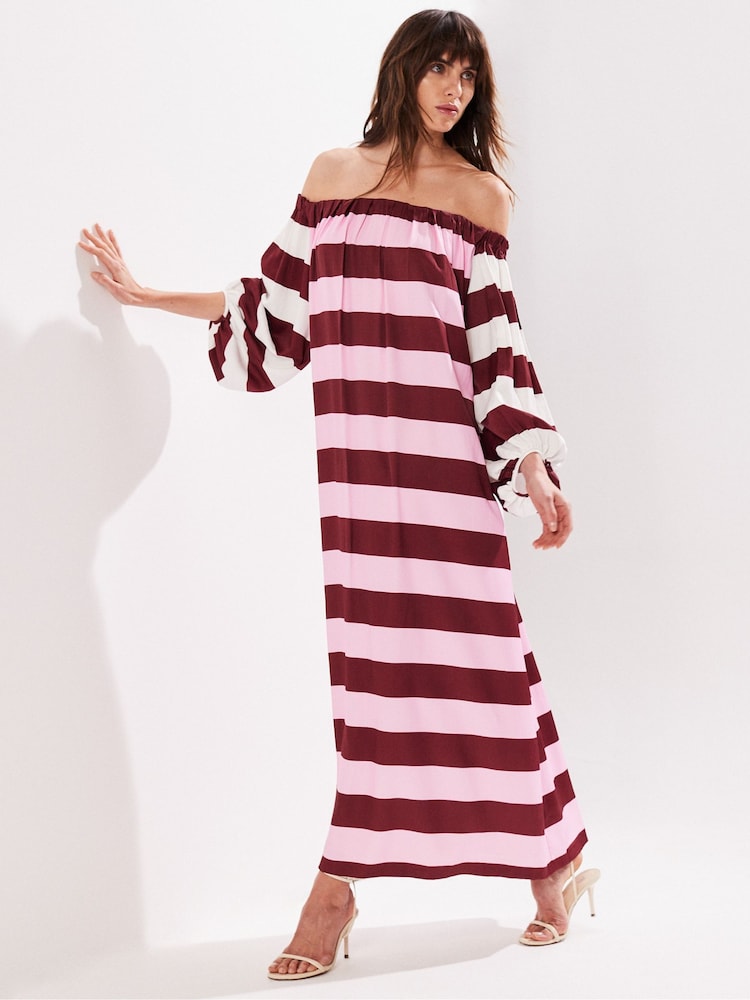 Ro&Zo Pink Stripe Bandeau Dress - Image 1 of 3