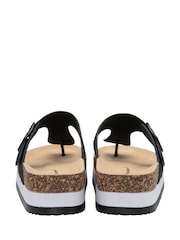Dunlop Black Toe-Post Wedge Sandals - Image 3 of 4