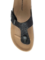 Dunlop Black Toe-Post Wedge Sandals - Image 4 of 4