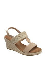 Dunlop Natural Double Strap Wedge Sandals - Image 1 of 4