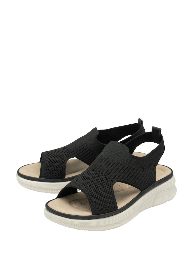 Schwarz - Dunlop Elasticated Wedge Sandals - Bild 2 von 4