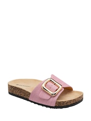 Dunlop Pink Single Buckle Footbed Sandals - Image 1 of 4