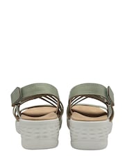 Dunlop Green Multi Elasticated Strap Wedge Sandals - Image 3 of 4