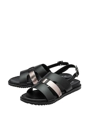 Dunlop Black Leather Upper Sandals - Image 2 of 4