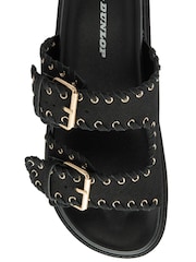 Dunlop Black Twin Strap Buckle Footbed Sandals - Image 4 of 4