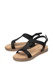 Dunlop Black T-Bar Buckle Strap Sandals - Image 2 of 4