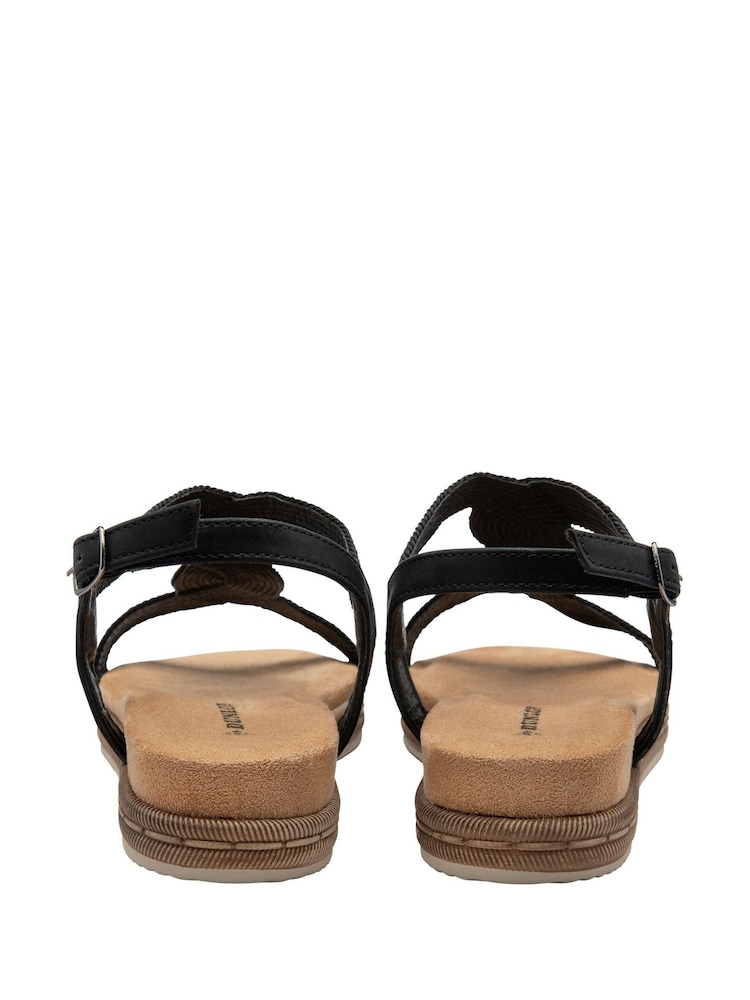 Svart - Dunlop T-Bar Buckle Strap Sandalar - Image 3 of 4