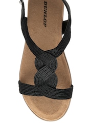 Dunlop Black T-Bar Buckle Strap Sandals - Image 4 of 4