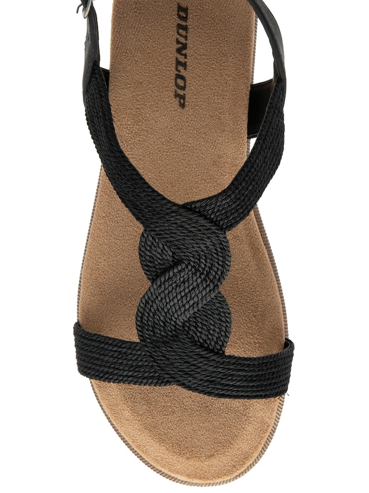 Dunlop Black T-Bar Buckle Strap Sandals - Image 4 of 4