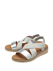 Dunlop Silver Elasicated Strap Wedge Sandals - Image 2 of 4