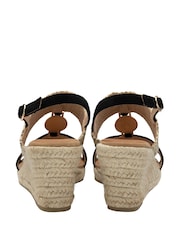 أسود - Dunlop Double Strap Wedge Sandals - صورة 3 من 4