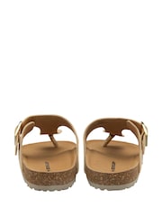 Dunlop Gold Leather Toe-Post Sandals - Image 3 of 4