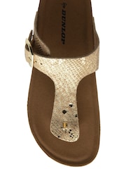 Dunlop Gold Leather Toe-Post Sandals - Image 4 of 4