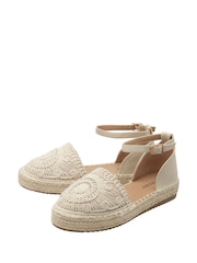 Dunlop Cream Ankle Strap Flatform Shoes - Image 2 of 4