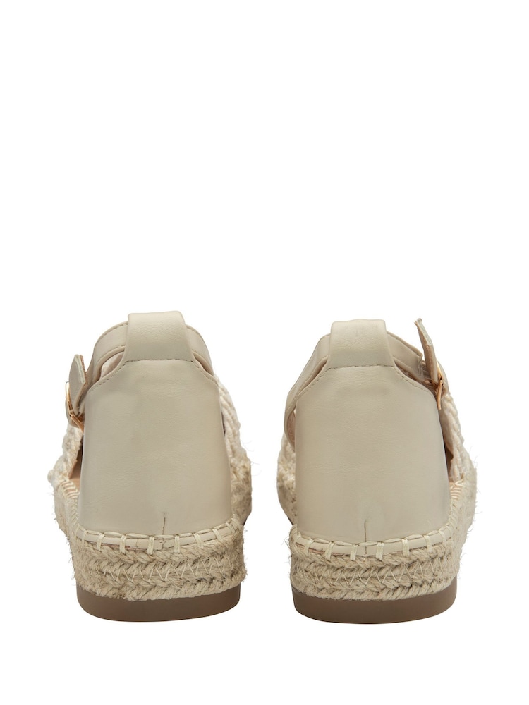 Dunlop Cream Ankle Strap Flatform Shoes - Image 3 of 4