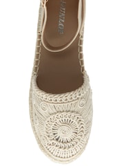 Dunlop Cream Ankle Strap Flatform Shoes - Image 4 of 4
