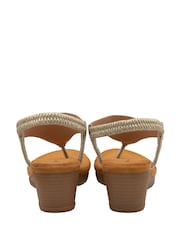 Dunlop Gold Toe-Post Wedge Elasticated Sandals - Image 3 of 4