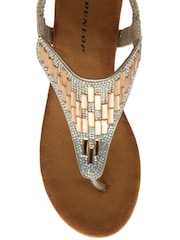 Dunlop Gold Toe-Post Wedge Elasticated Sandals - Image 4 of 4