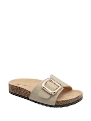 Dunlop Grey Single Buckle Footbed Sandals - Image 1 of 4