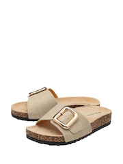 Dunlop Grey Single Buckle Footbed Sandals - Image 2 of 4