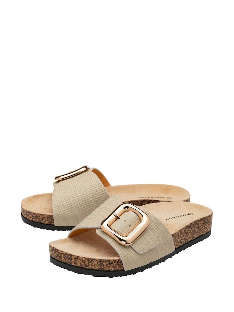 Dunlop Grey Single Buckle Footbed Sandals - Image 2 of 4