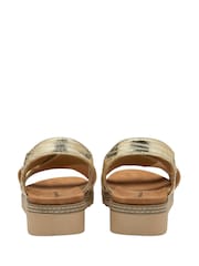 Dunlop Gold Elasicated Strap Wedge Sandals - Image 3 of 4