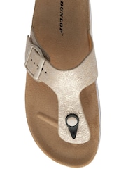 Dunlop Gold Toe-Post Wedge Sandals - Image 4 of 4