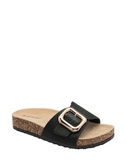 Dunlop Black Single Buckle Footbed Sandals - Image 1 of 4